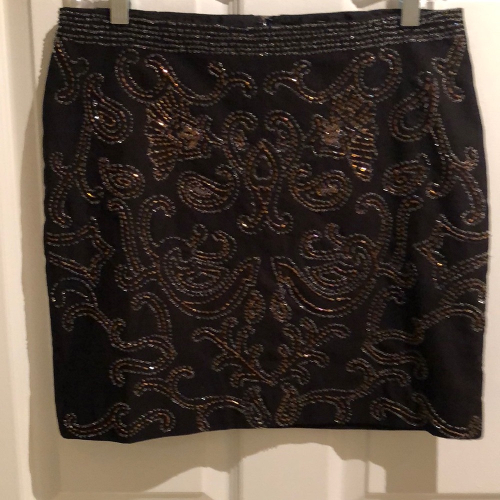 Embellished Beaded Black Skirt